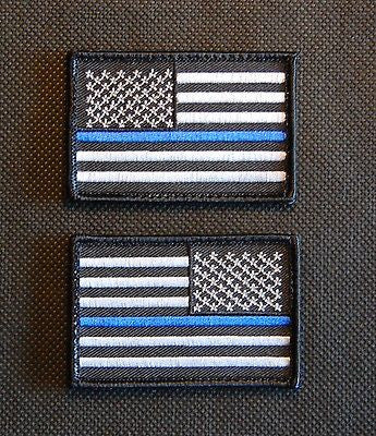 American Flag Sew-On Patch - Thin Blue Line USA