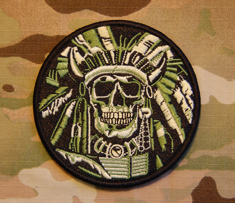 Large Indian Chief Skull American Flag Patch – BritKitUSA
